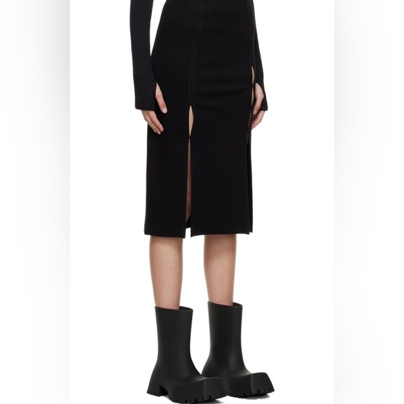 Helmut Lang Black Viscose Midi Skirt - Picture 2 of 6